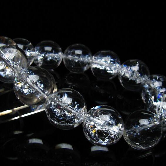 アイリスクォーツ 水晶 ブレスレット 18mm 一点物 111-35493