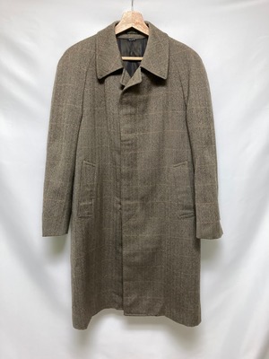 brown check coat