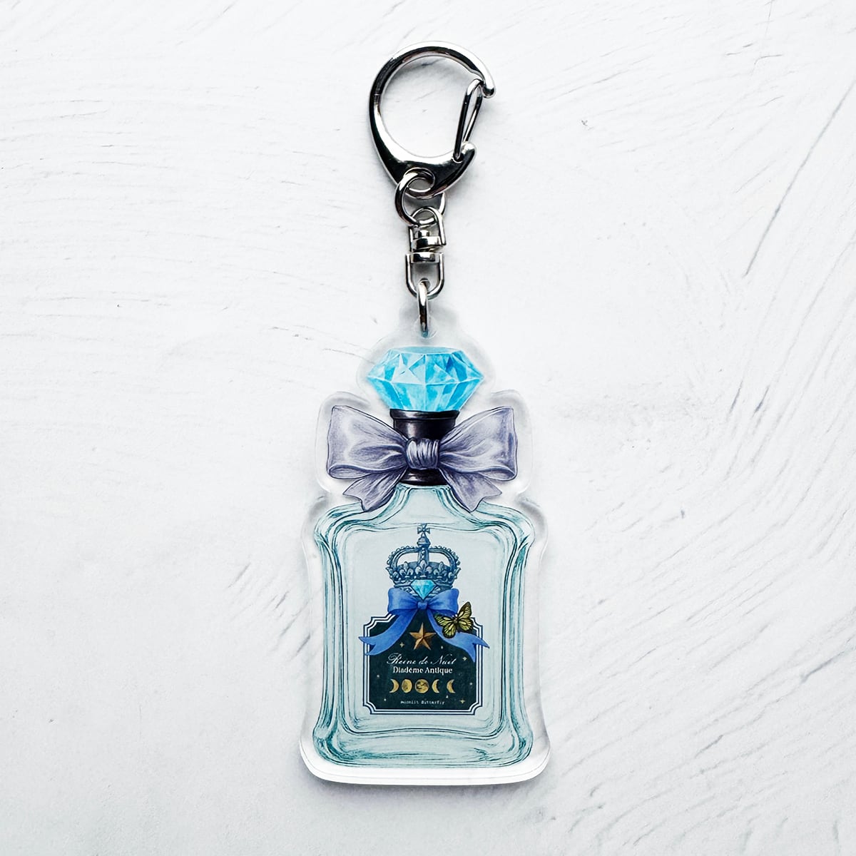 アンティークコラージュ香水瓶 ダイカットアクリルキーホルダー | LALA