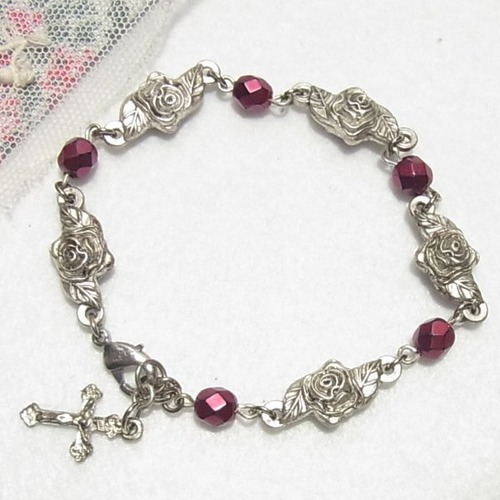 薔薇の花が並ぶブレスレット　コスチュームジュエリーのセール通販 9891BR