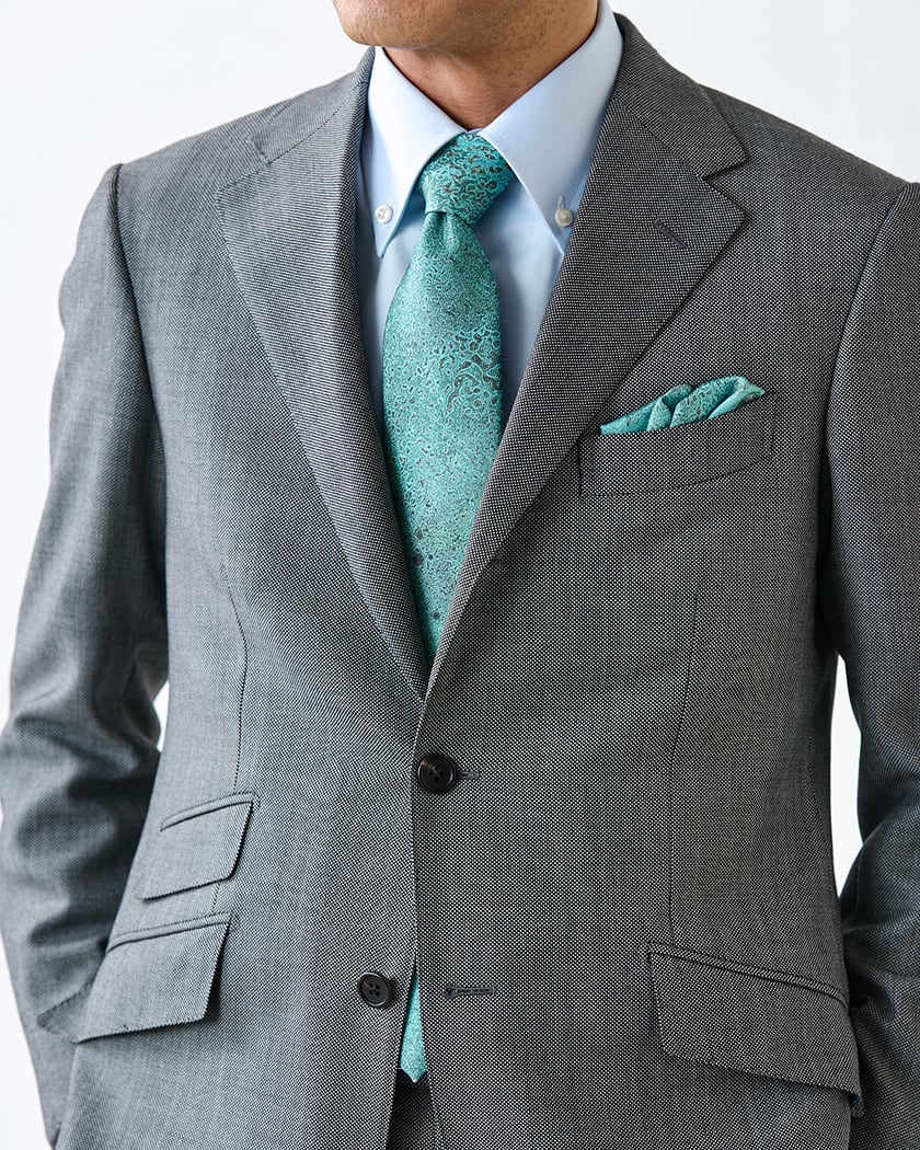 シルクネクタイ〈BLUE・PEACOCK・SILVER〉 | oriif.