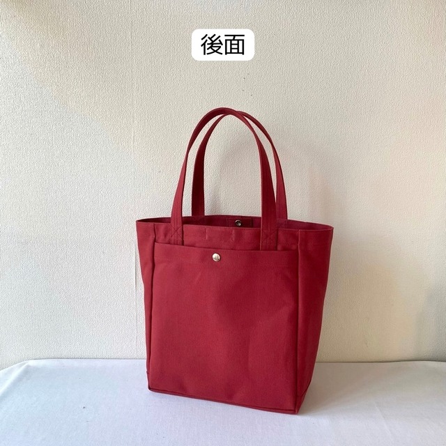 【全9色】「軽いボックストート」たて型通勤／倉敷帆布 8号帆布【受注制作】