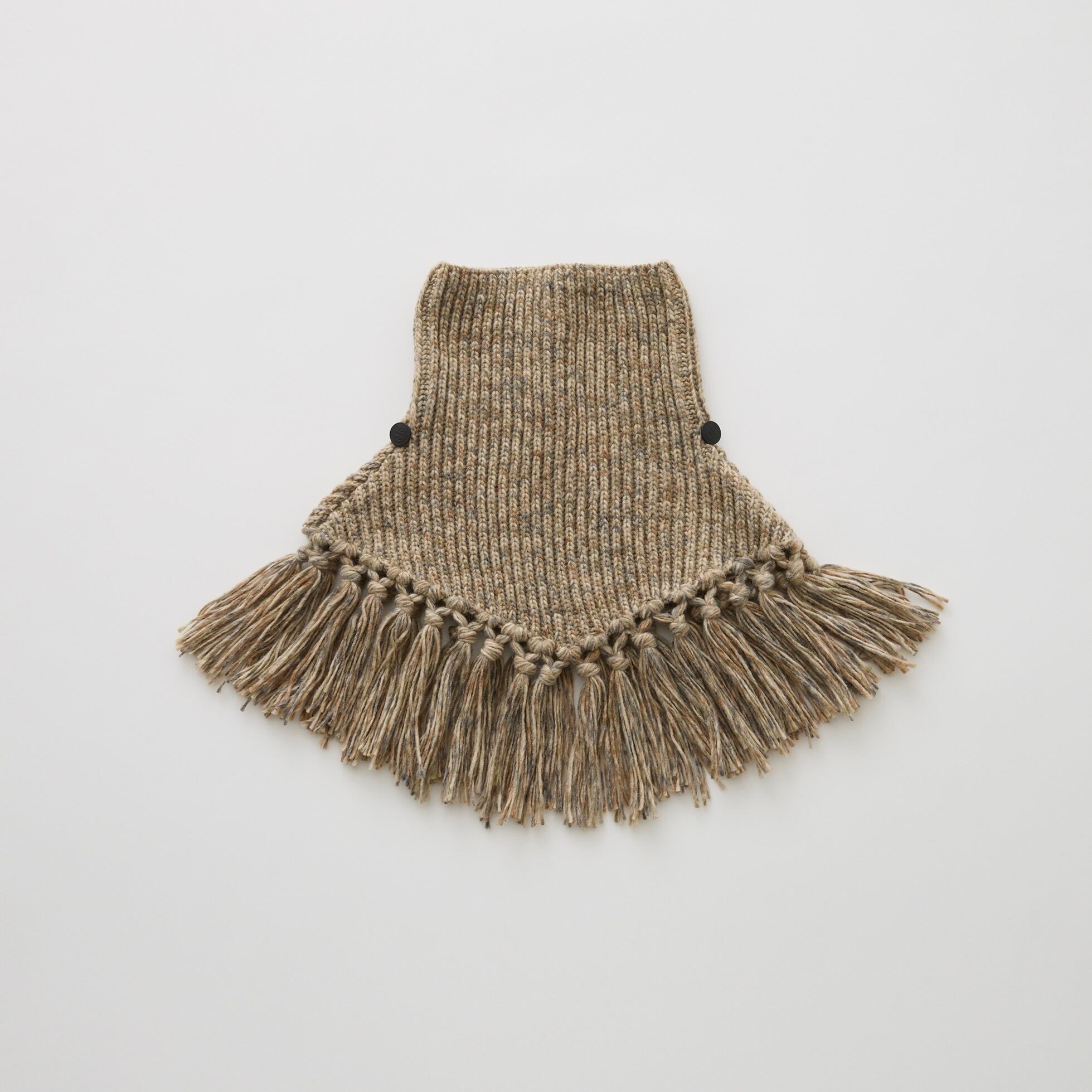 《予約商品 eLfinFolk 2026AW》Nep Yarn Rib Knit Cape / brown / S・M