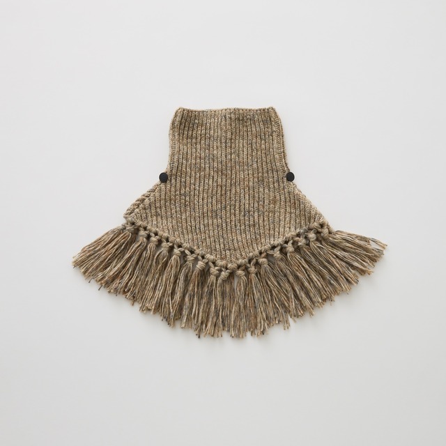 《予約商品 eLfinFolk 2026AW》Nep Yarn Rib Knit Cape / brown / S・M