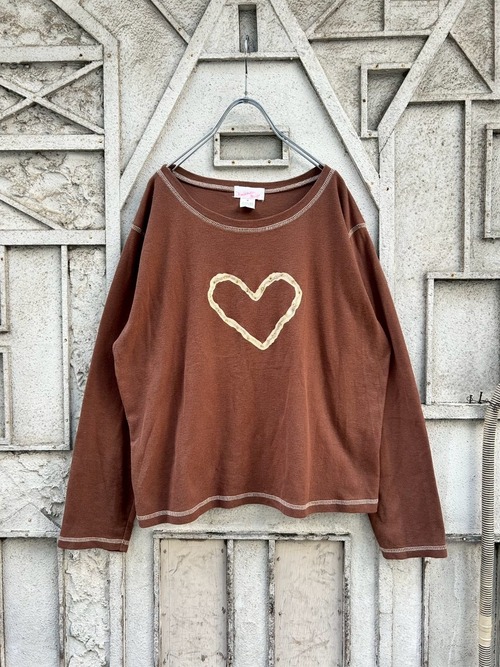 "HEART" crew neck L/S