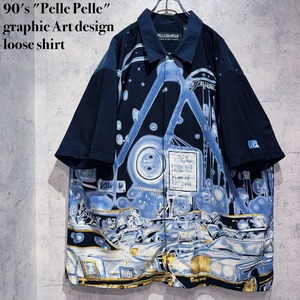 90's "Pelle Pelle" graphic Art design loose shirt