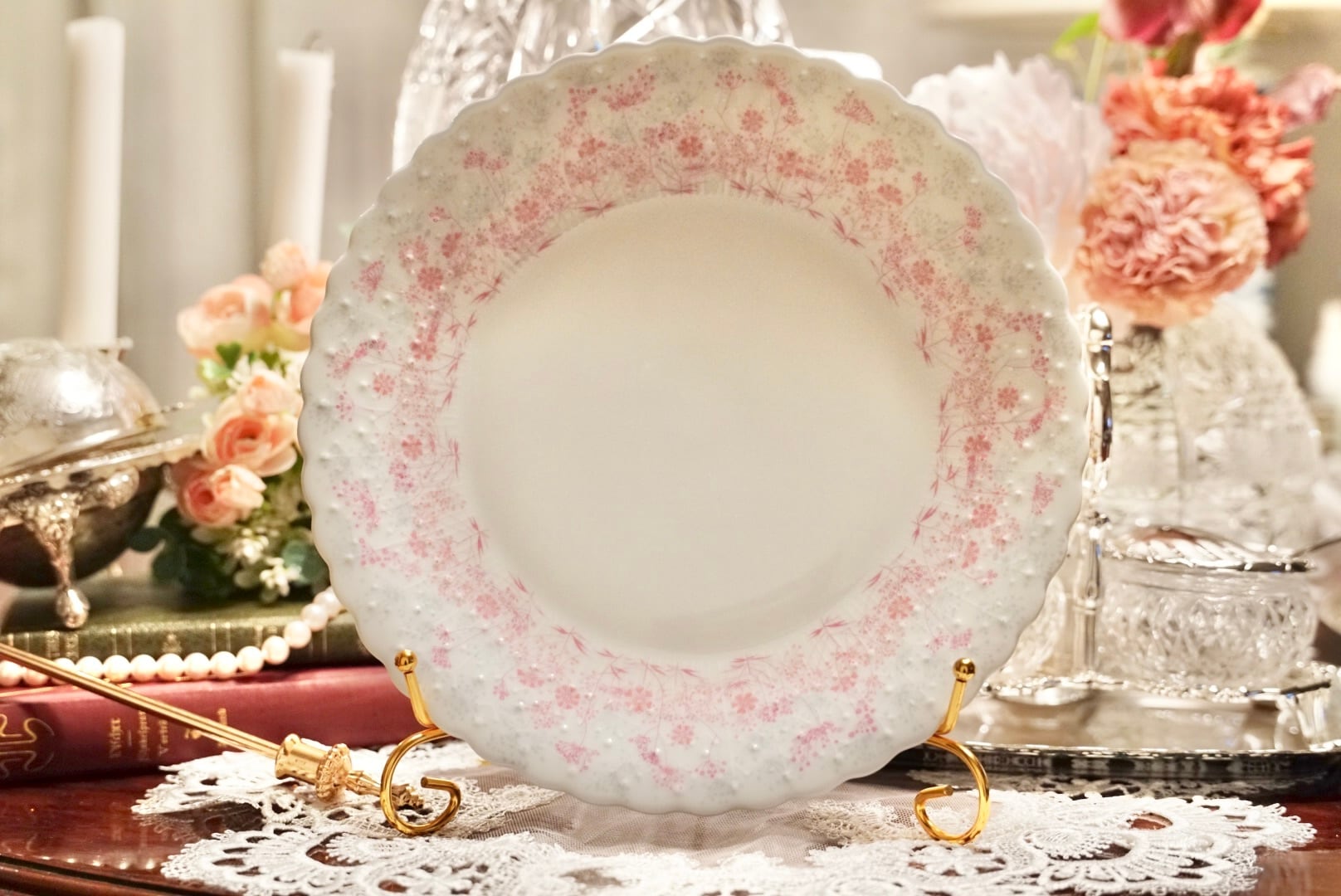 【保管品】フランス製　リモージュ★リビエラローズ★ロングプレート フランス | GARDEN IN THE HOUSE / ガーデンインザハウス