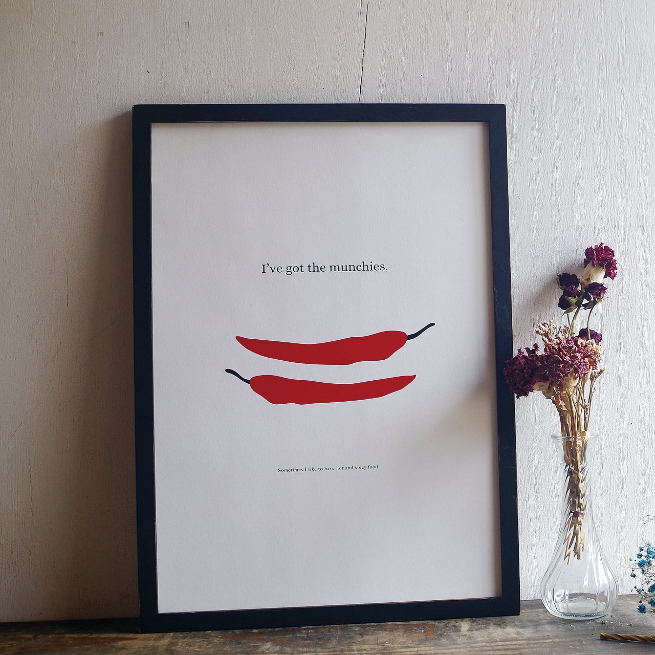 辛いもの中毒 (活版印刷 A3ポスター)