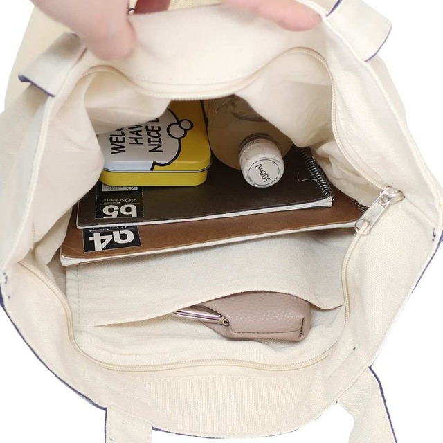 【キャンバストート】ファスナー付きトートバッグ マリ親子ピクニック ミックスねこ