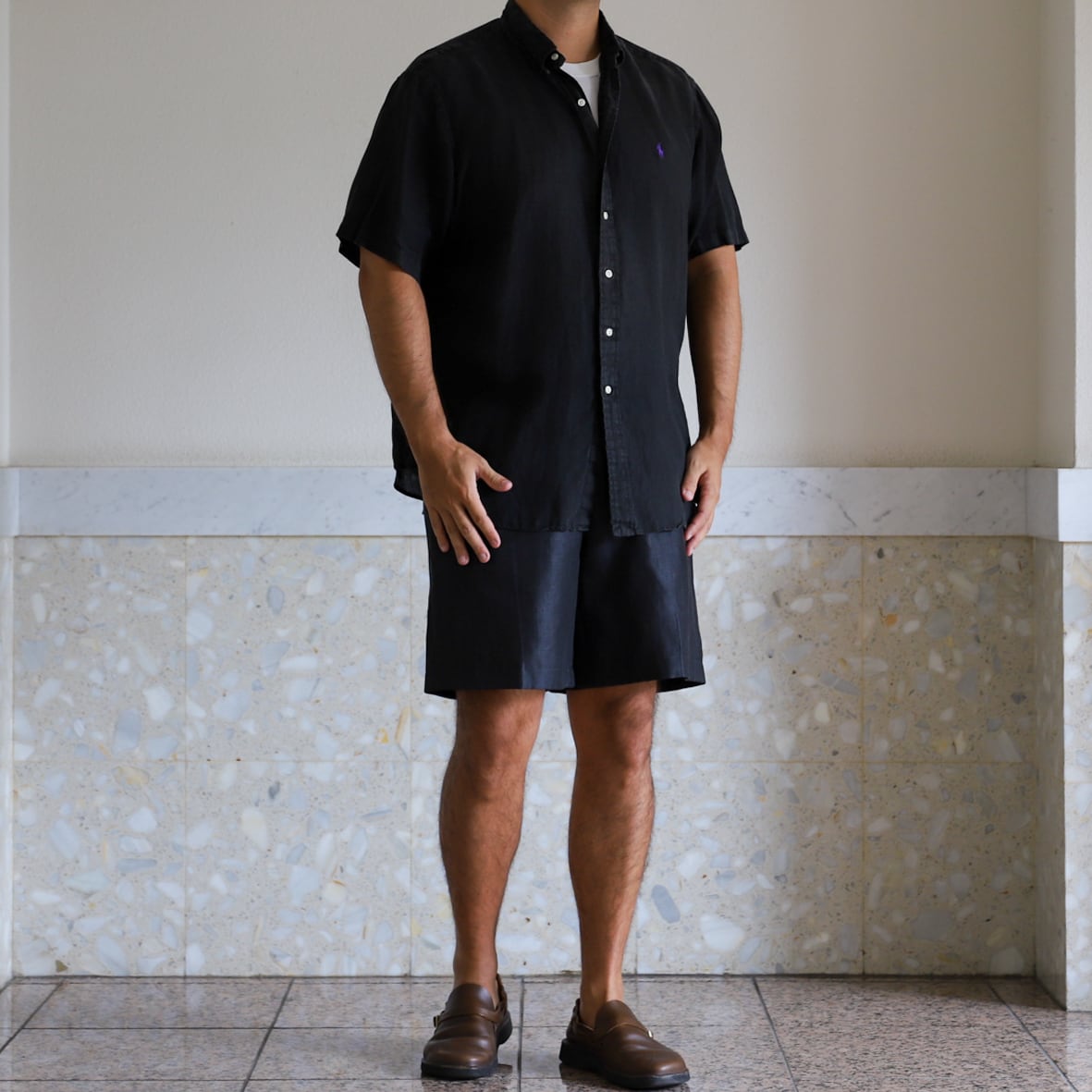極美品】90s Ralph Lauren special linen shirt big size 