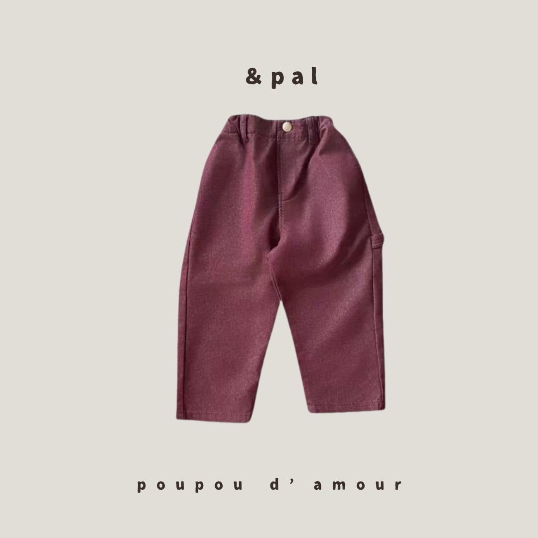 【即納】&pal|denim pants|デニムパンツ(ボルドー)