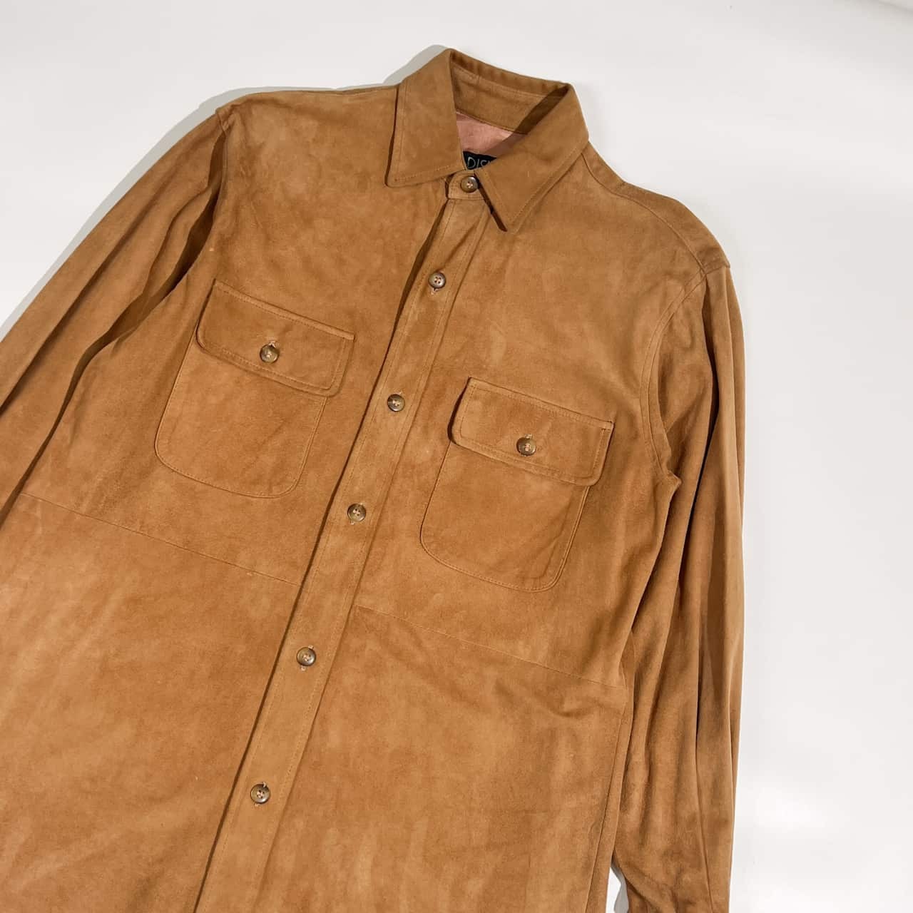 MADISKIN マディスキン レザー スエード 長袖 シャツ ジャケット S/ベージュ ブラウン系 メンズ