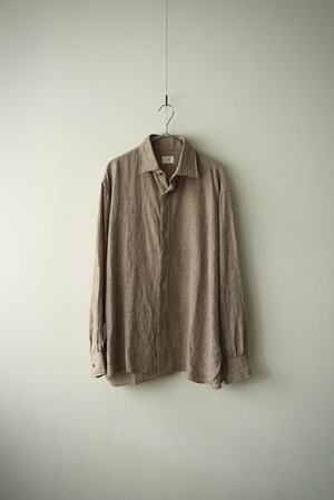 <SAMPLE>Melange Linen Poplin / F/F Shirts（MIX BEIGE）