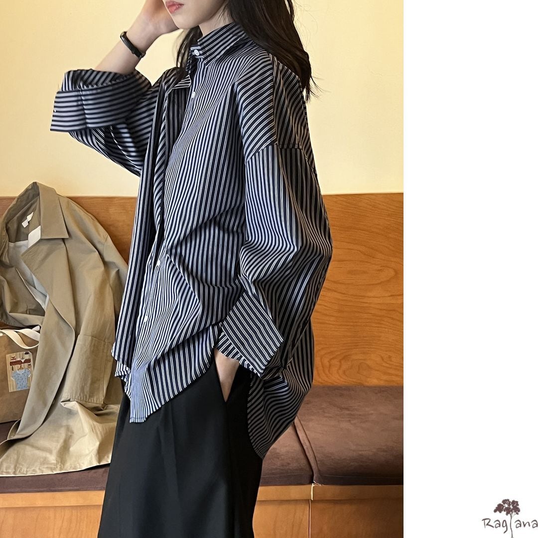 ストライプ 長袖 シャツ 3col M 11312 | Raglana