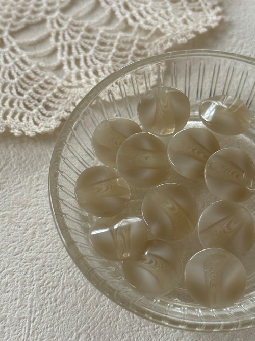 15mm Japanese ヴィンテージ ボタン ライトベージュ グラデーション 樹脂ボタン レトロ アクセサリーパーツ 装飾材 カルトナージュ