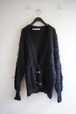 60-70s Vintage Double Buttons Mohair Knit Cardigan