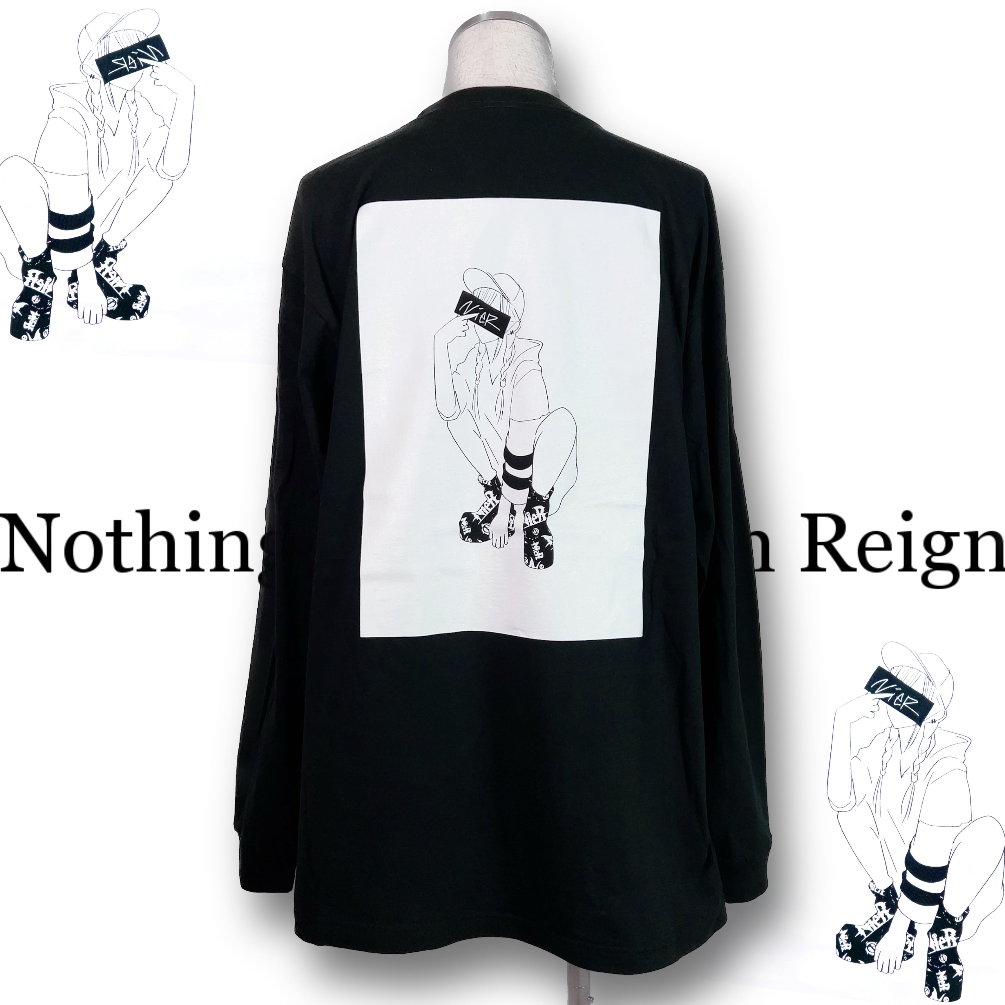 袖襟リブ付き BACK PRINT CUTSEW【NieR GIRL】 | NIER CLOTHING powered by BASE