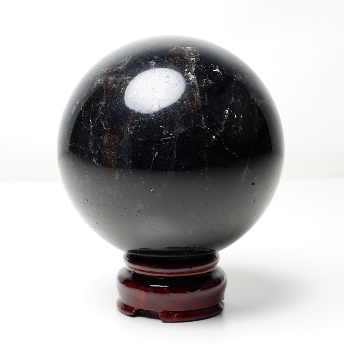 1.1Kg モリオン 丸玉 91mm 黒水晶 丸玉 モリオン スフィア 一点物 151-8555