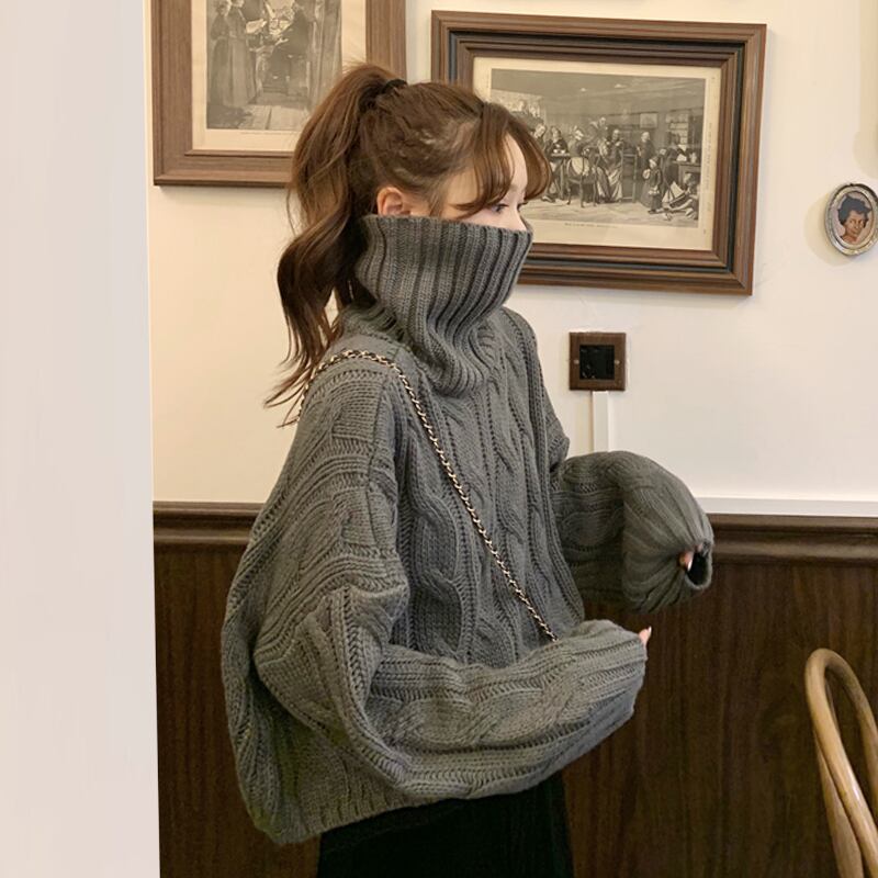 セーター レディーススタンダードオータムウィンタールーズショートトップス レトロ 秋物 冬物 YY-ファッション64556105566