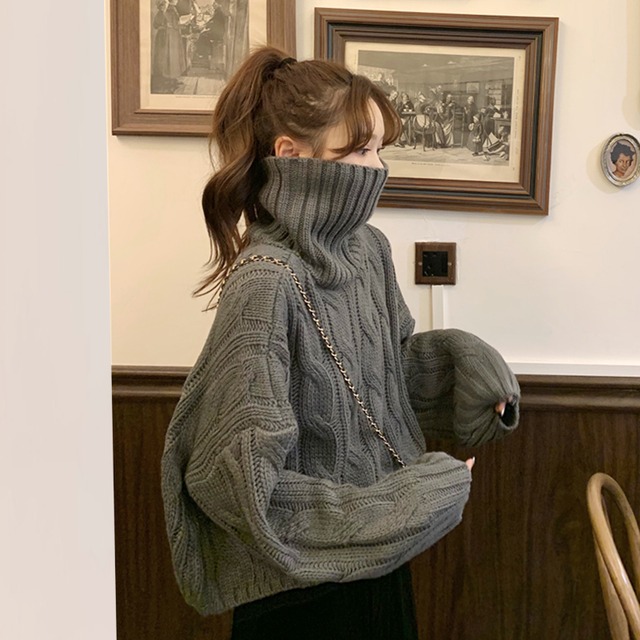 セーター レディーススタンダードオータムウィンタールーズショートトップス レトロ 秋物 冬物 YY-ファッション64556105566