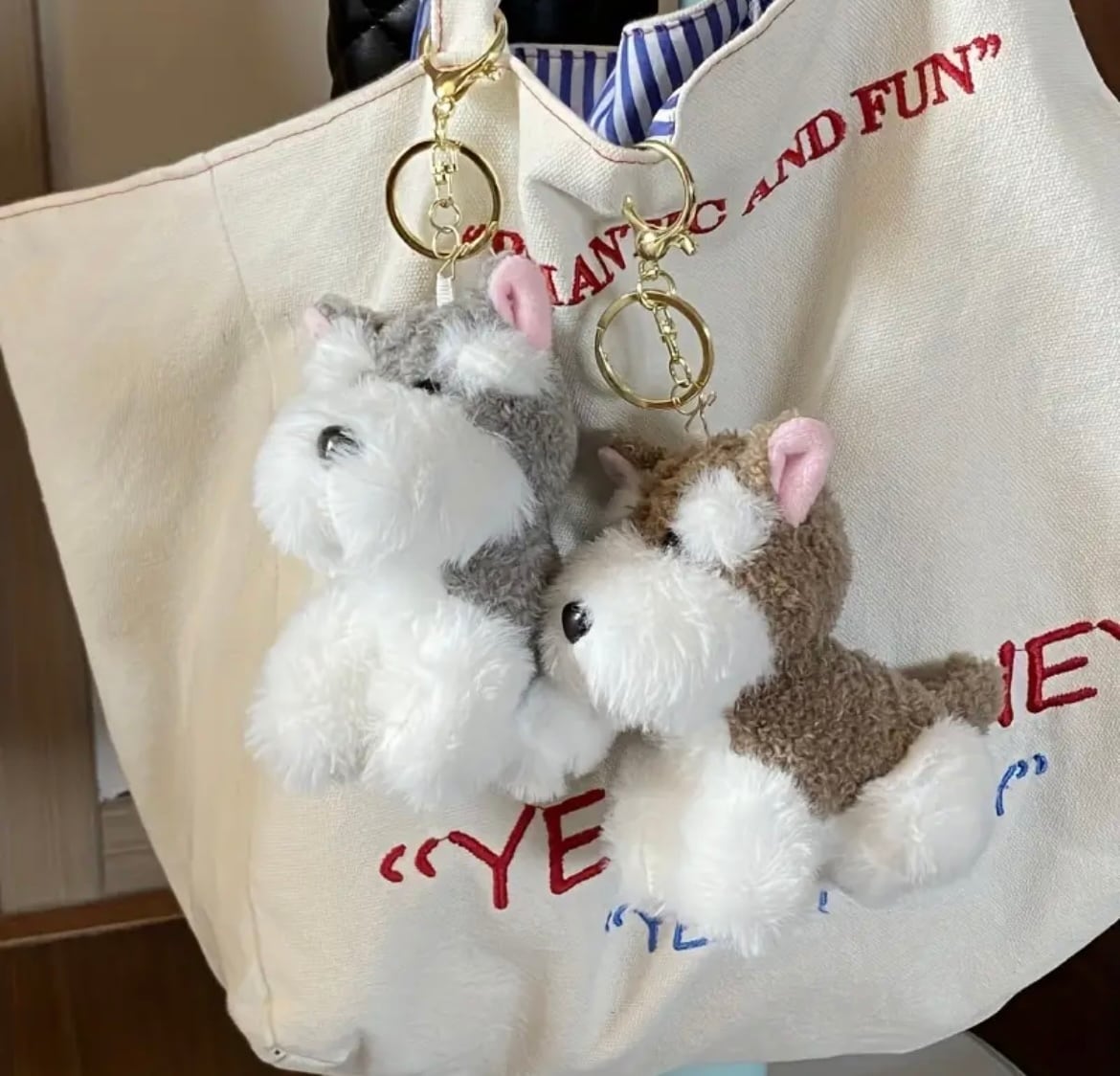 ふわふわ眉毛のシュナウザー/キーホルダーマスコット | うちの子グッズ