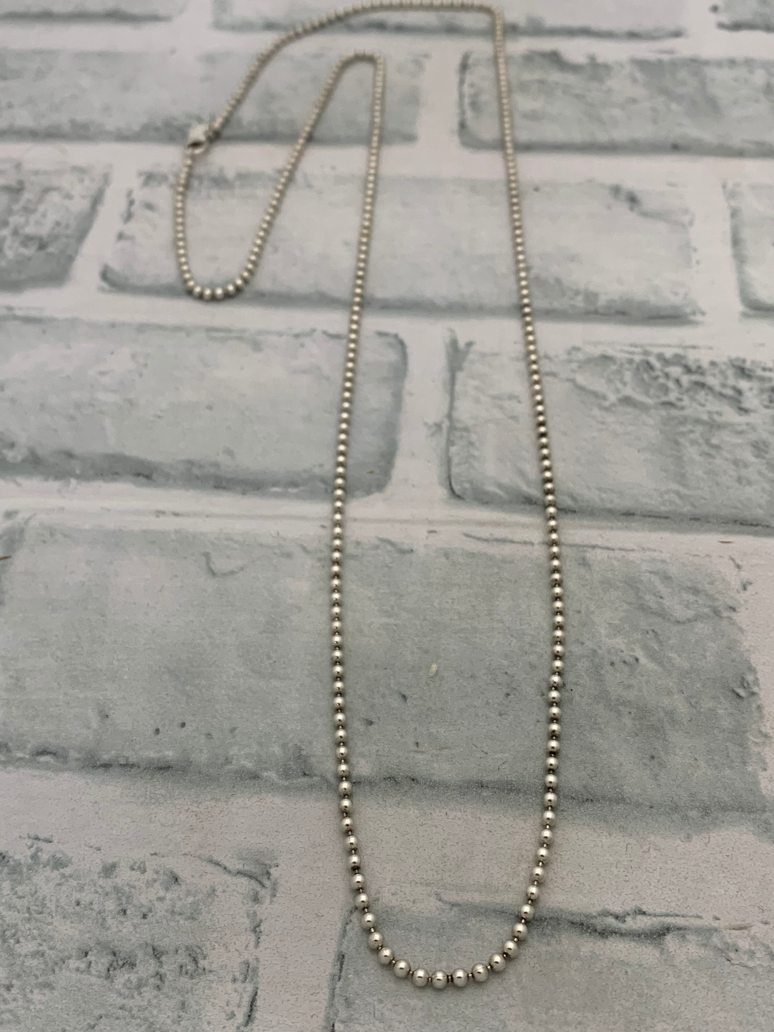 美品 オールドティファニー TIFFANY ボールチェーン ロングネックレス
