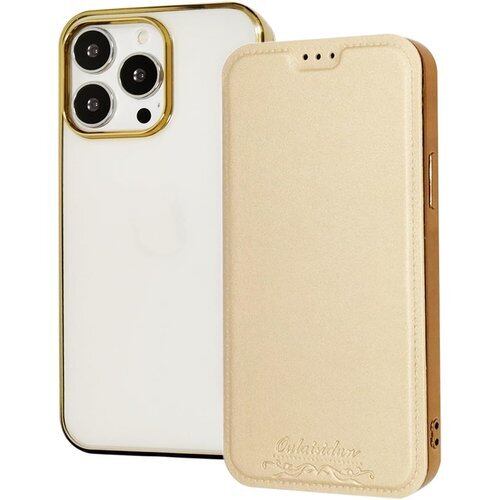 Ryo YXL iPhone13Pro ケース 手帳型 iphone 13 Pro 6.1インチ 2021 保護 カバー TPU製 ソフト クリアバックカバー カード収納 スタンド 全面保護 耐衝撃 アイフォン 13 プロ ケース ゴールド 2092