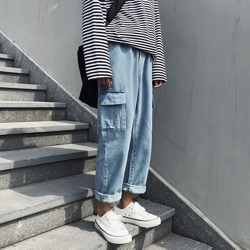 全2色 デニム パンツ ストレート カジュアル 無地 おしゃれ