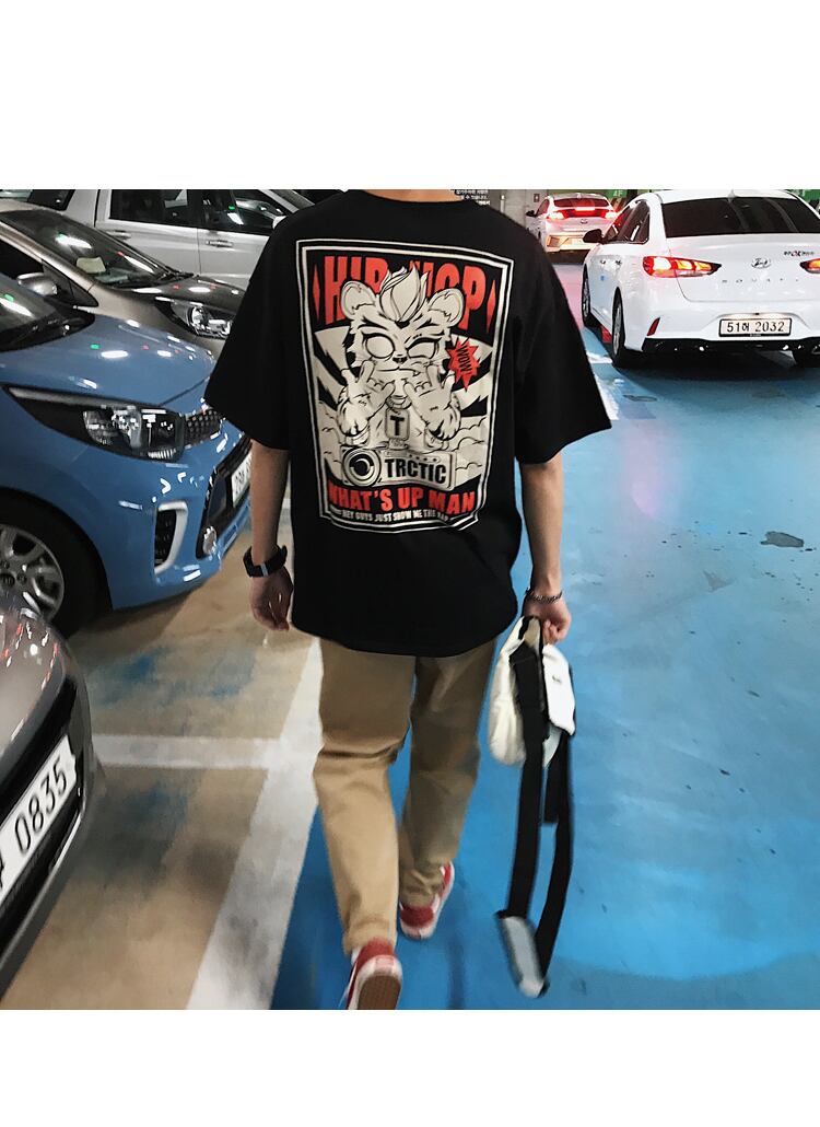 全2色 Tシャツ カットソー プリント カジュアル シンプル