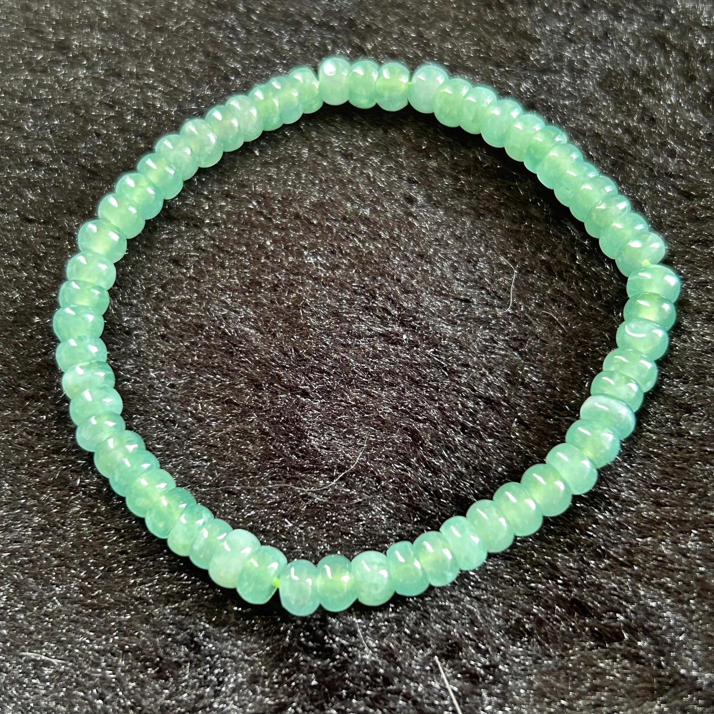 本翡翠ブレスレット グァテマラ産 氷種 お買い得 jewelry 無含浸 無 