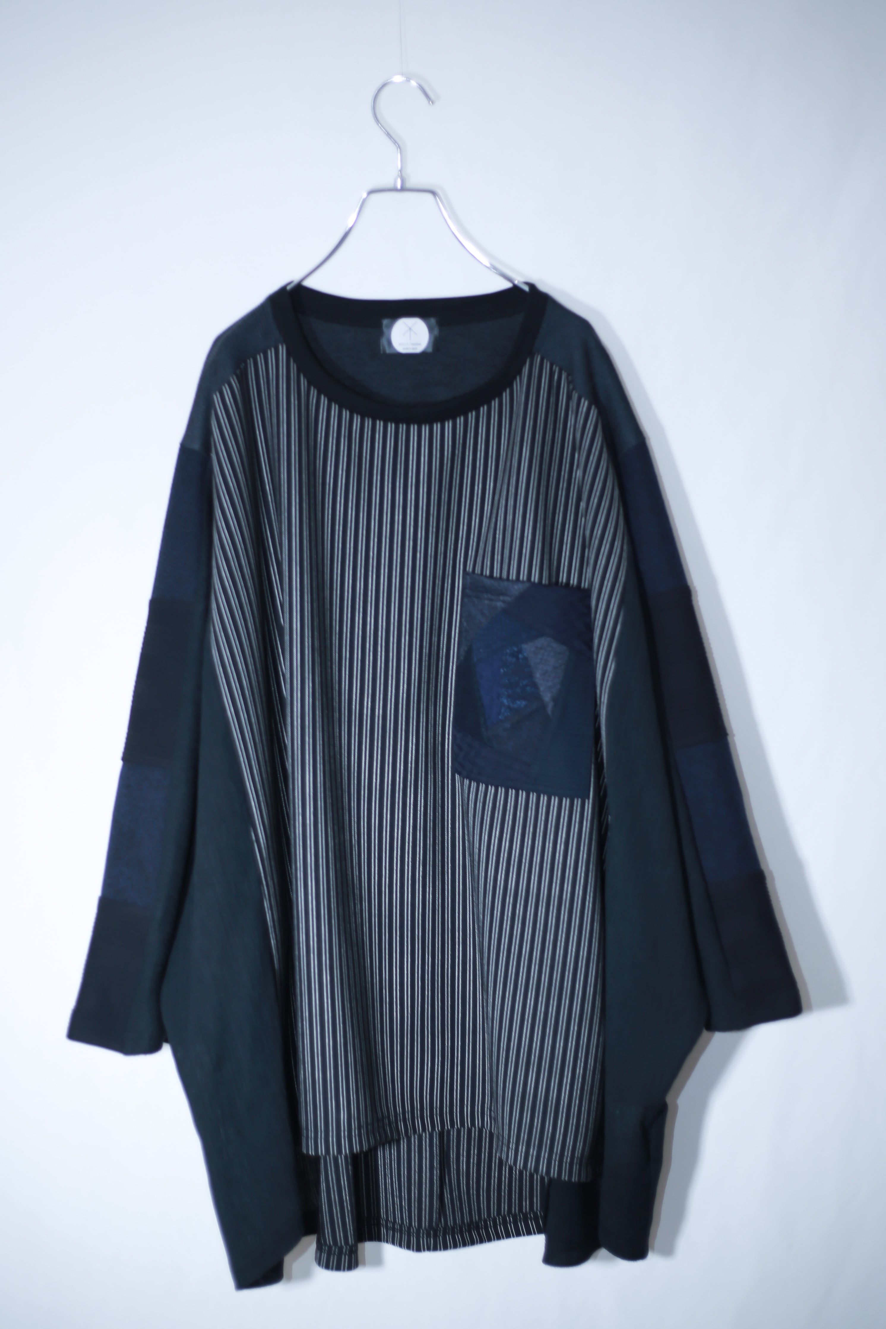 Wide-T-shirts Pkt (black/stripe)