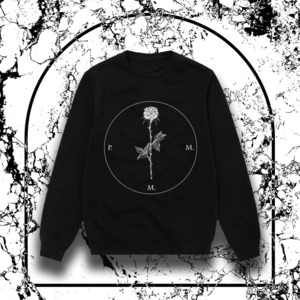 【受注販売】薄荷 "BLACK DREAM" SWEAT 「心臓に薔薇」ビッグシルエット裏起毛スウェット