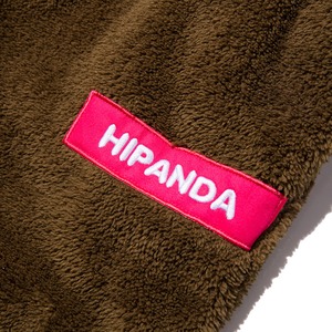 SALE 送料無料【HIPANDA ハイパンダ】メンズ ファー加工 スウェット ショートパンツ MEN'S LETTER LOGO PROCESSED FUR SHORT SWEATPANTS / KHAKI-GREEN・BEIGE・ROSERED