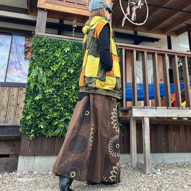 フリース付きパッチワークベスト