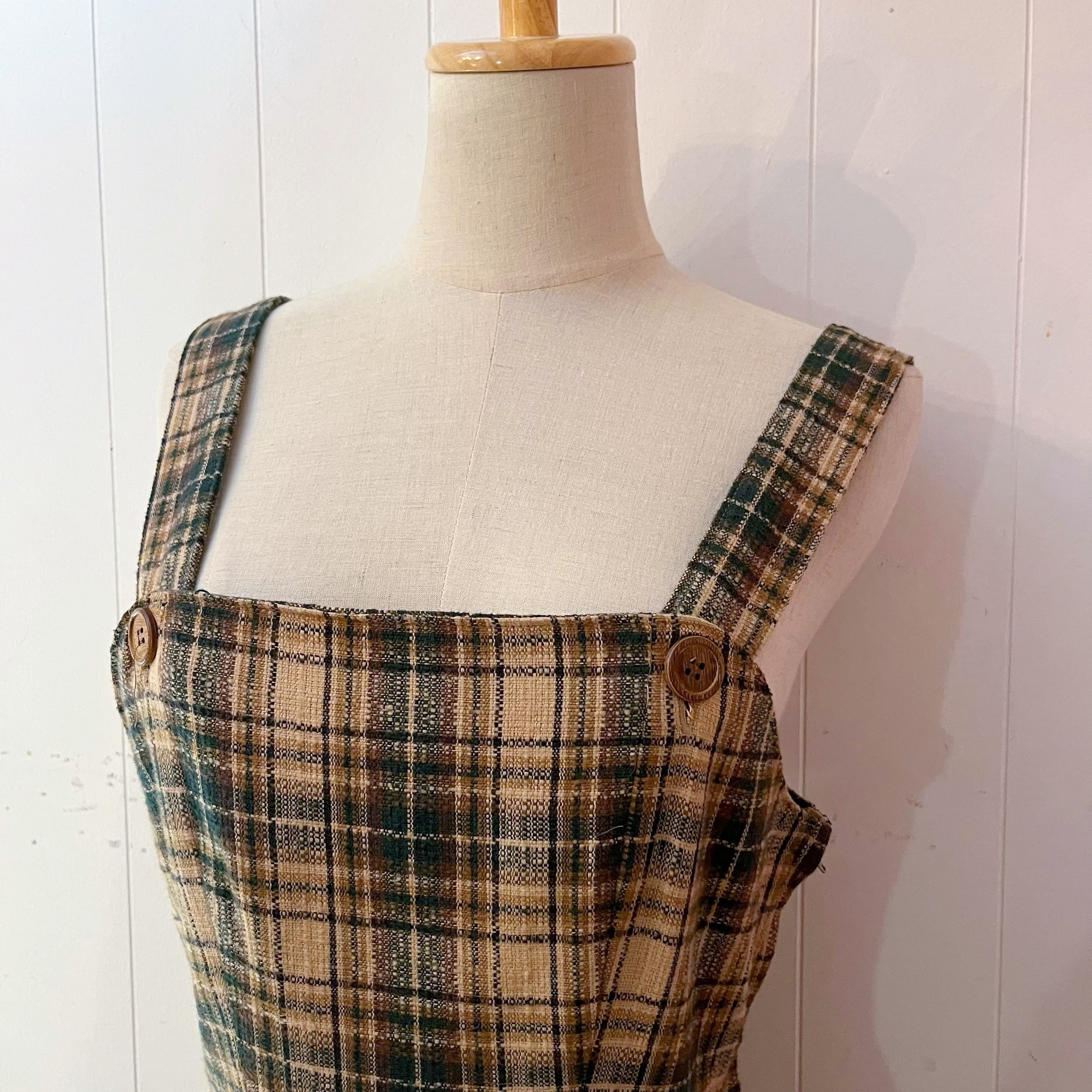 green check jumper skirt