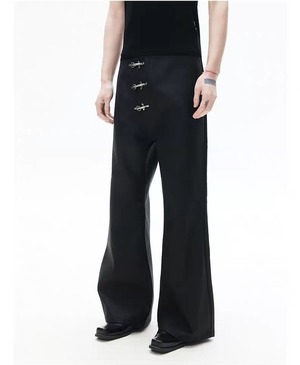 FRKM SCD 26SS ワックスコーティング ファイヤーマンフックセミフレアパンツ