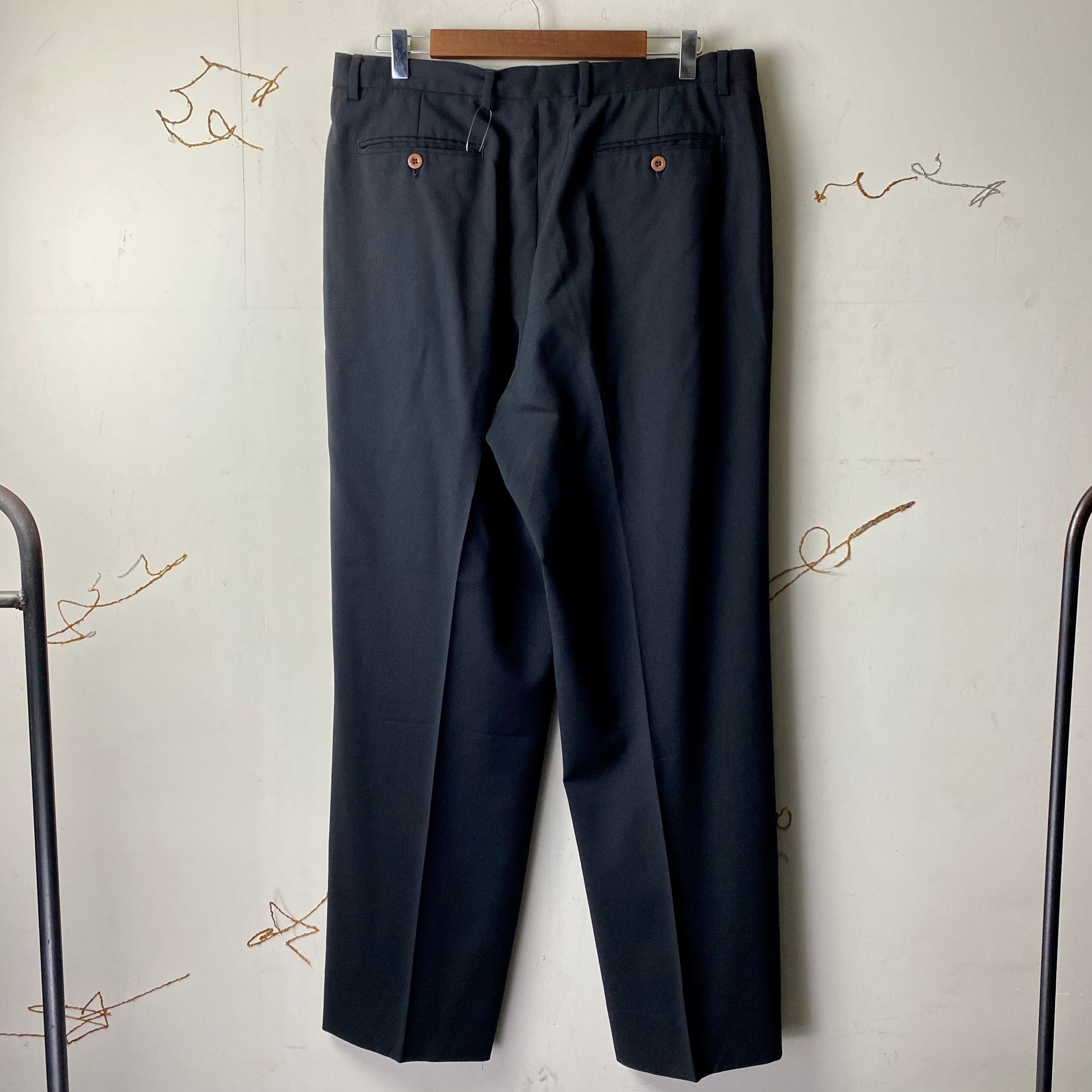 vintage GIORGIO ARMANI black tucked slacks | NOIR ONLINE