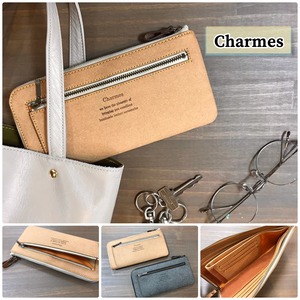 Charmes シャルム【リサイクルレザー】薄マチL字ファスナー長財布