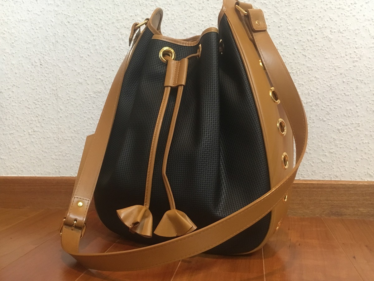 YSL イヴサンローラン 巾着 ショルダーバッグ バイカラー ヴィンテージ 