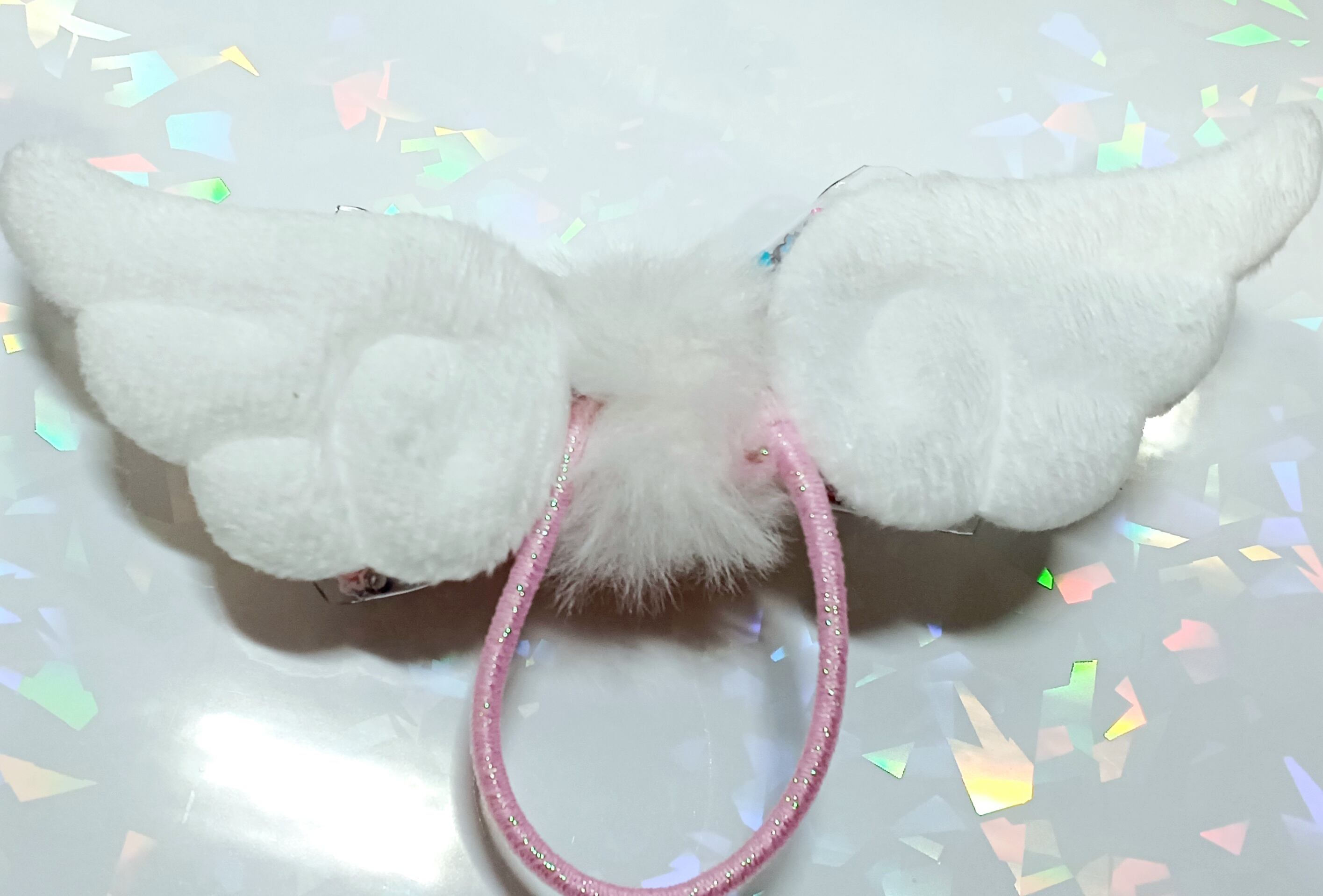 しゃかしゃか変身リボン《大きいハートパーツ付きヘアゴム/pvcリボン