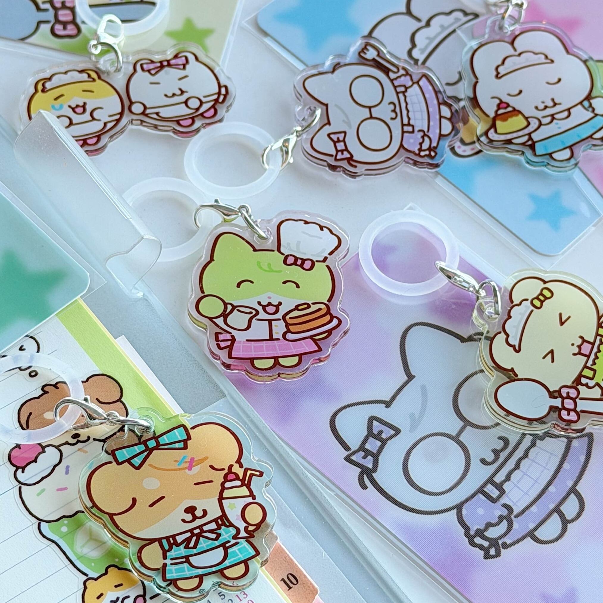 HEEHEECLUB] ランダム アクリル めじるし アクセサリー キーリング