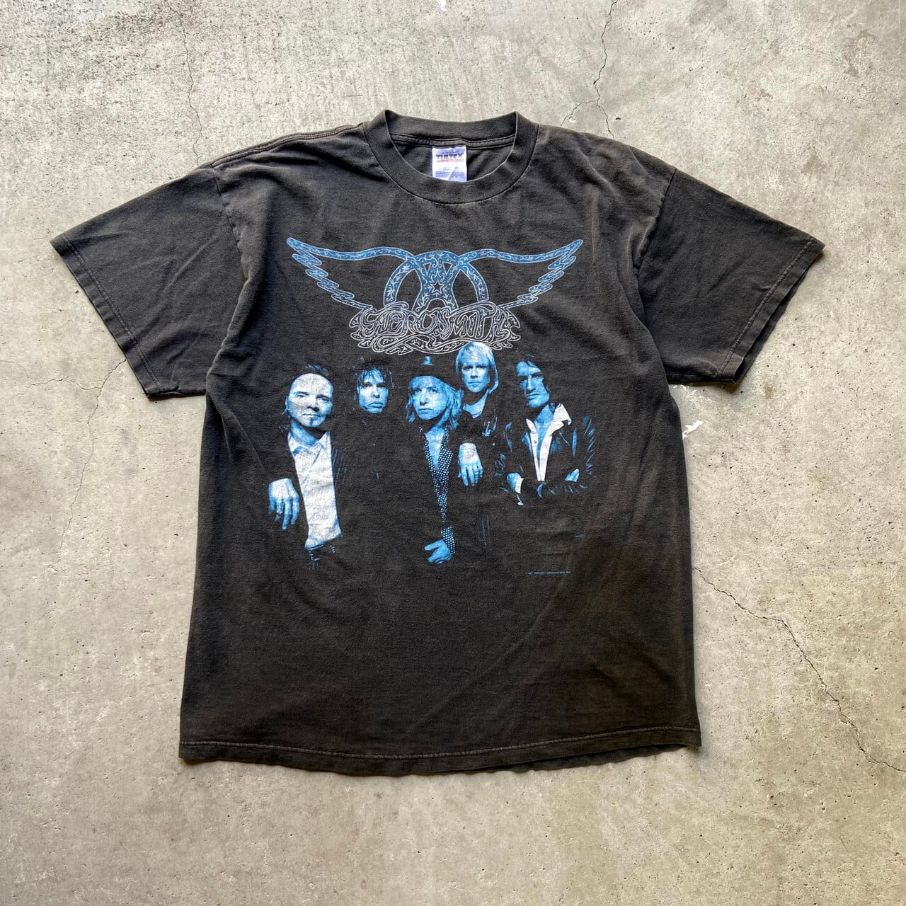 年代 "AEROSMITH" Nine Lives WORLD TOUR バンドTシャツ メンズXL