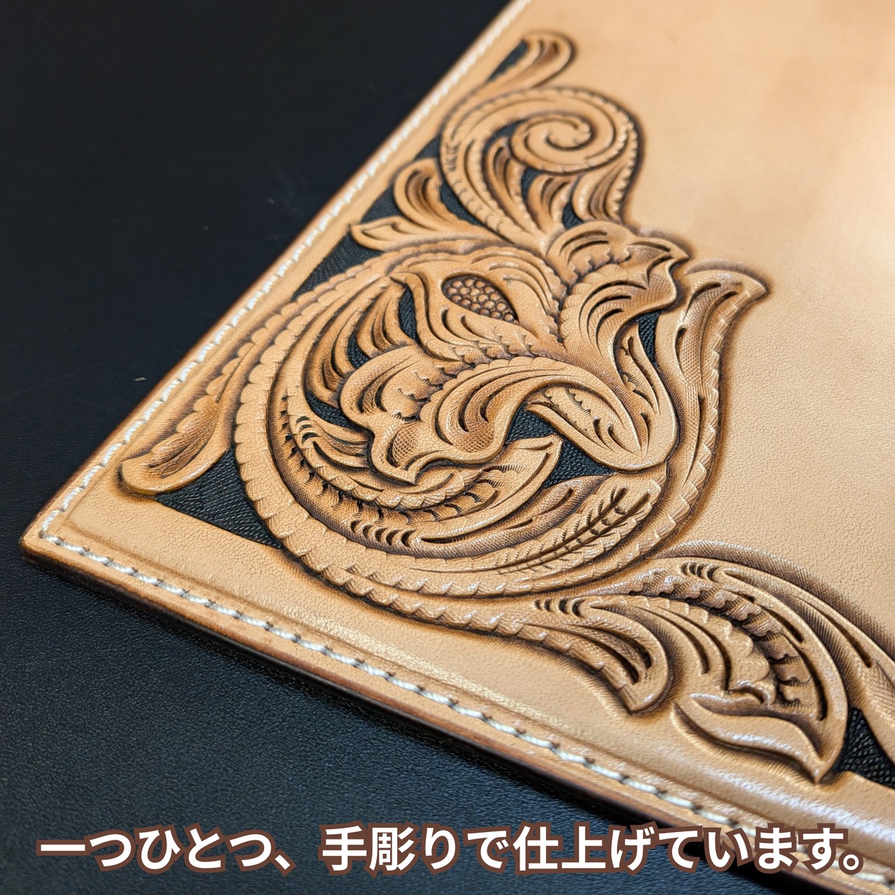 【一点もの】撮影使用モデル｜レザーカービングマウスパッド・画像3