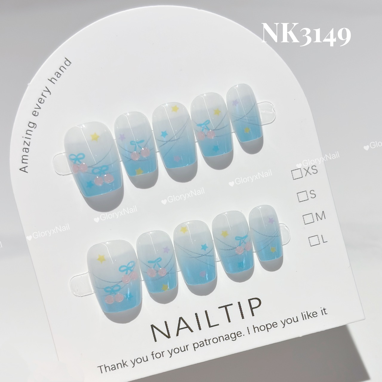 NK3149 ネイルチップ サイズXS/S/M