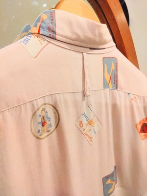 Karl Helmutワッペンデザインシャツ/カールヘルムピンクハウスメルローズユーズドメンズ古着服