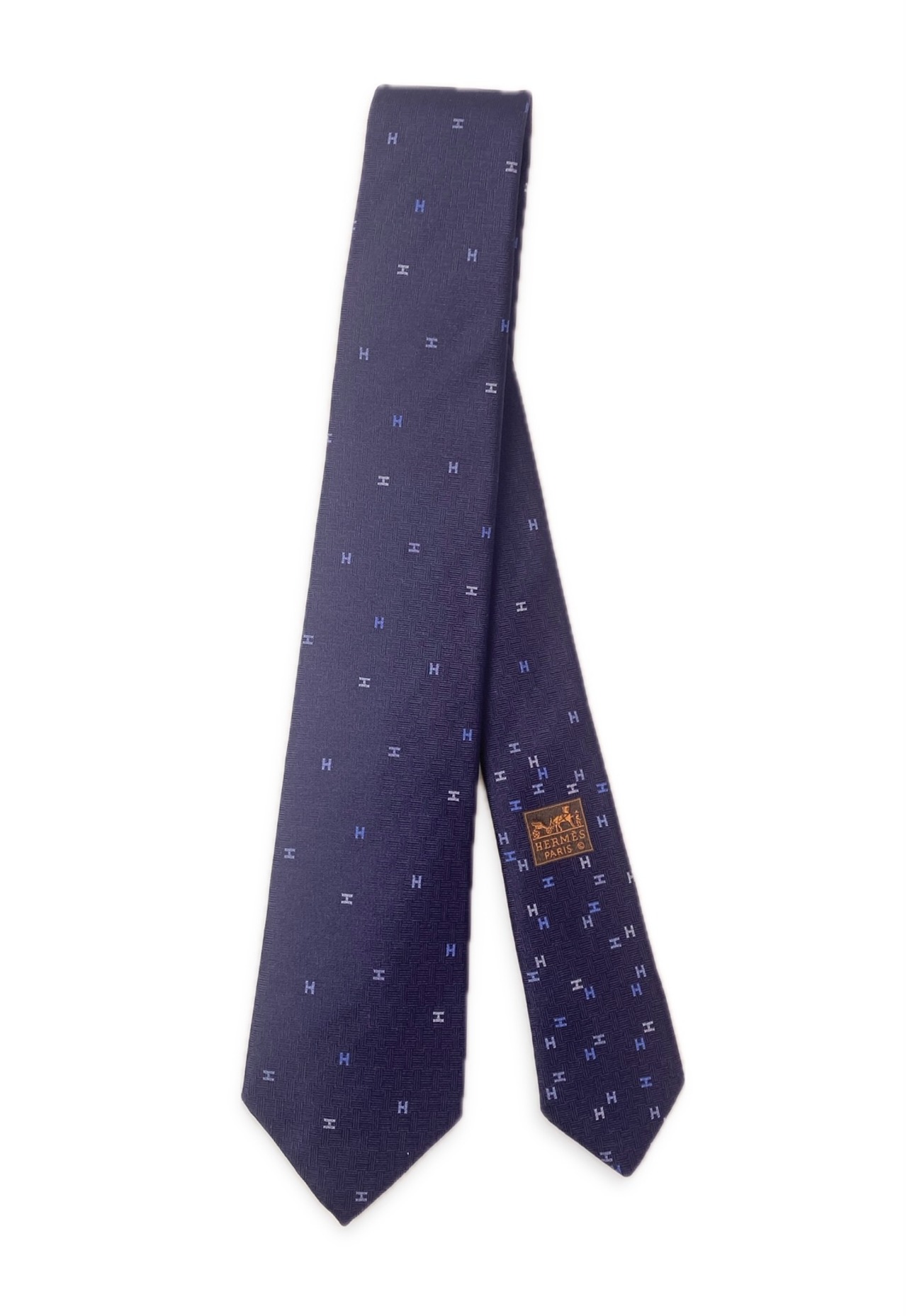 エルメス シルクタイ 7㎝ 《スプレッドH》 Marine