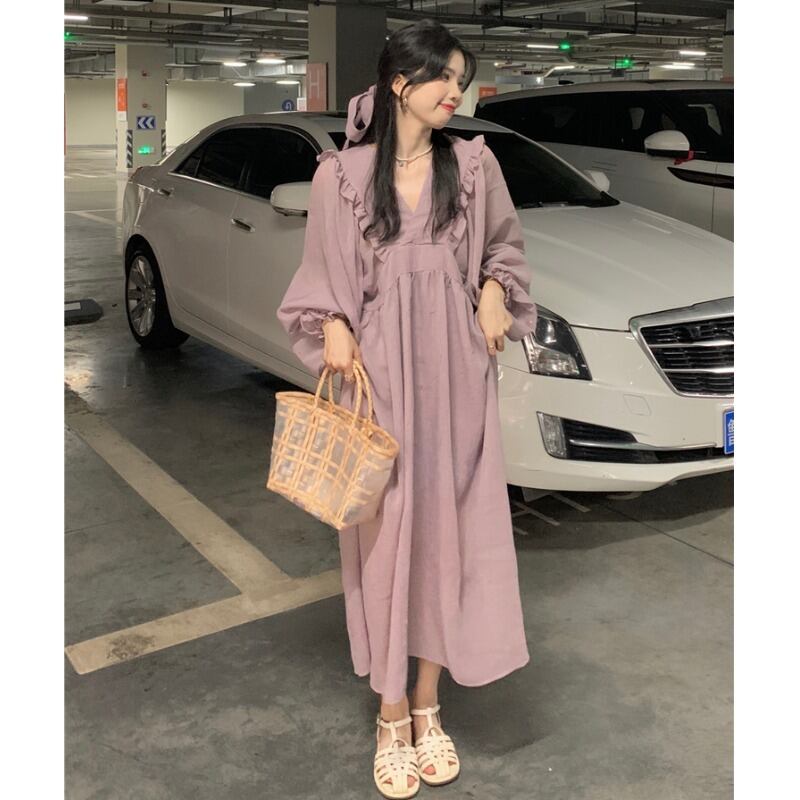 ドレス オータムスタイルロングスカート ウェストカジュアル 大人ガーリー スウィート キュート 秋物 萌量不足59489105268