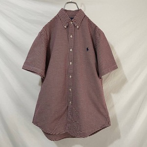 ラルフローレン　ラルフ　半袖シャツ　半袖　シャツ　チェック柄　BDシャツ　ワインレッド　M　　商品番号522