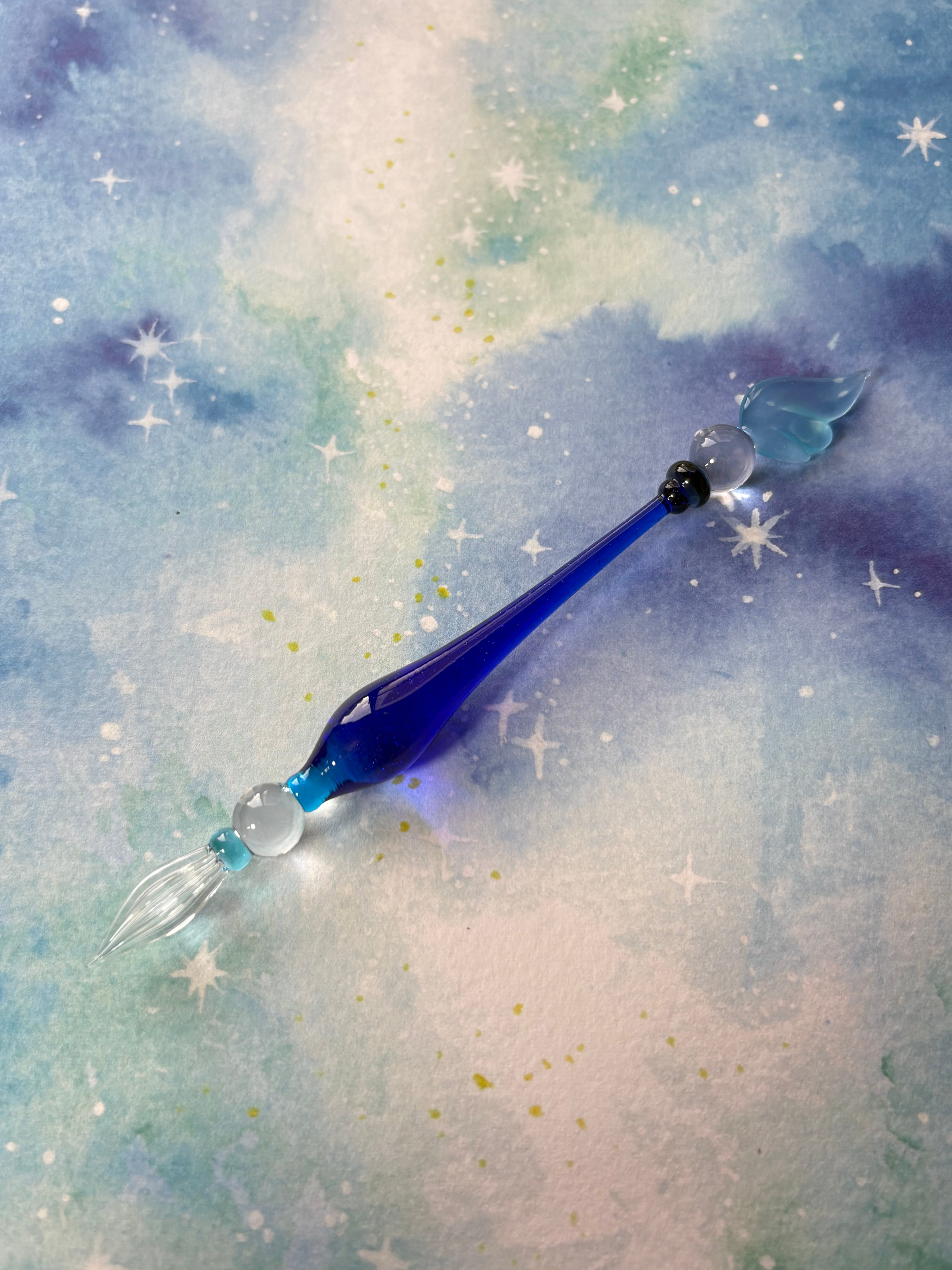 宇宙の羽根のガラスペン 紺 | ＊旅の雫＊