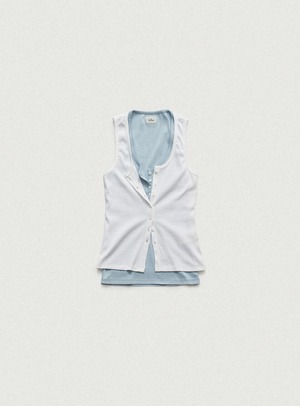 [The Barnnet] Clara Button Layer Tank Top_Ivory 正規品 韓国ブランド 韓国通販 韓国代行 韓国ファッション ザ バーネット ザバーネット thebarnnet 日本 店舗